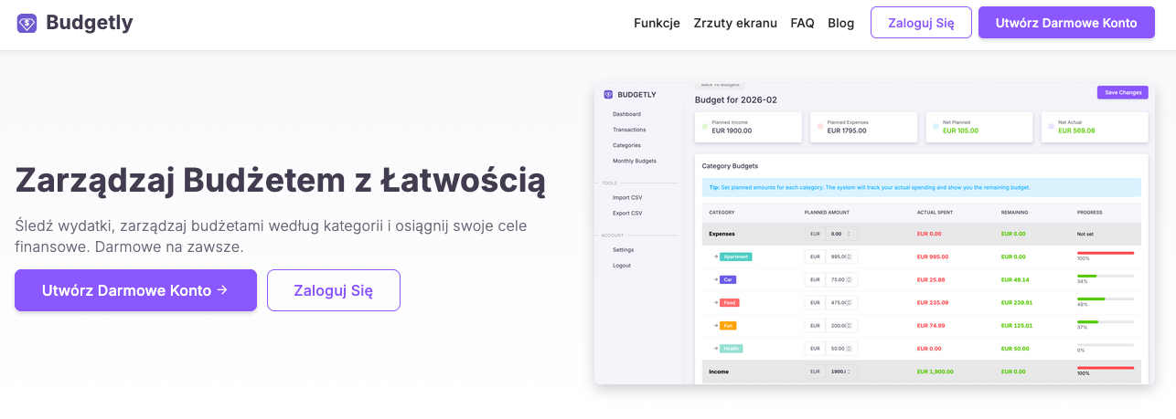 Budgetly – nowoczesna darmowa aplikacja do zarządzania budżetem domowym